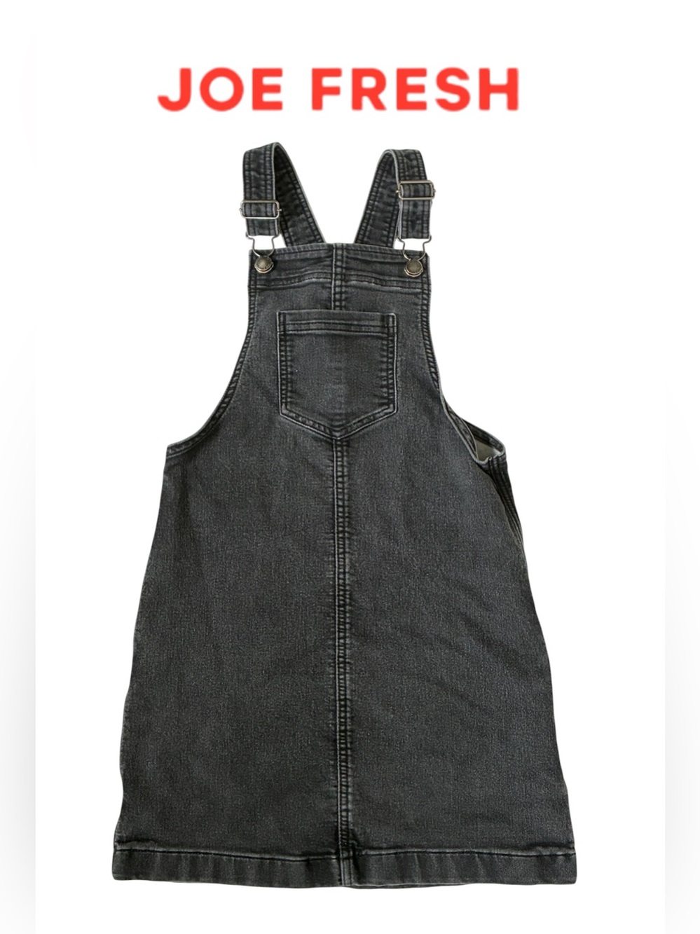 BLACK JEAN PINAFORE DRESS JOE FRESH OVERALLS DENIM